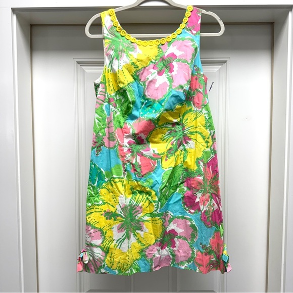 Lilly Pulitzer DELIA Shift Dress SHORELY Blue Big Flirt Pink Green Blue size 8 - Picture 4 of 16